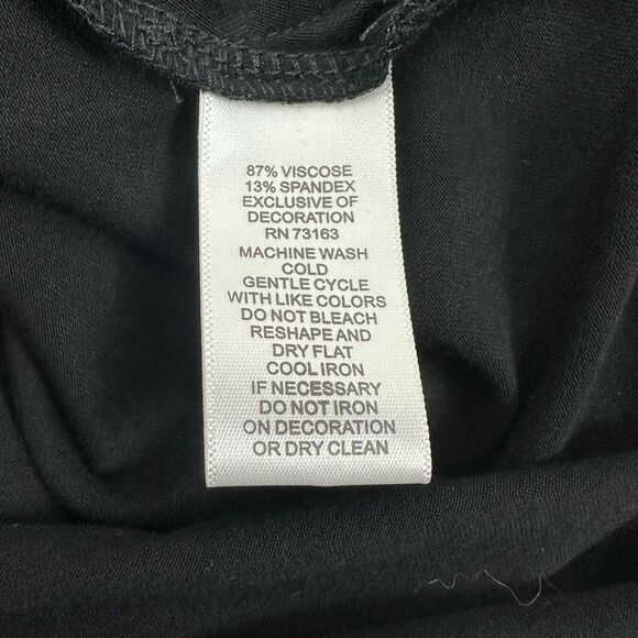 Cupio Women's Size M Criss Cross Vneck Black Dress Stretchy Casual Basic - Picture 6 of 9